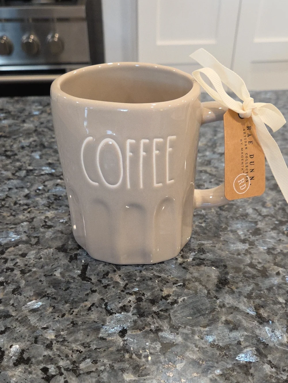 Rae Dunn COFFEE Mug in Taupe Ceramic